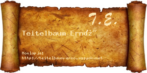 Teitelbaum Ernő névjegykártya